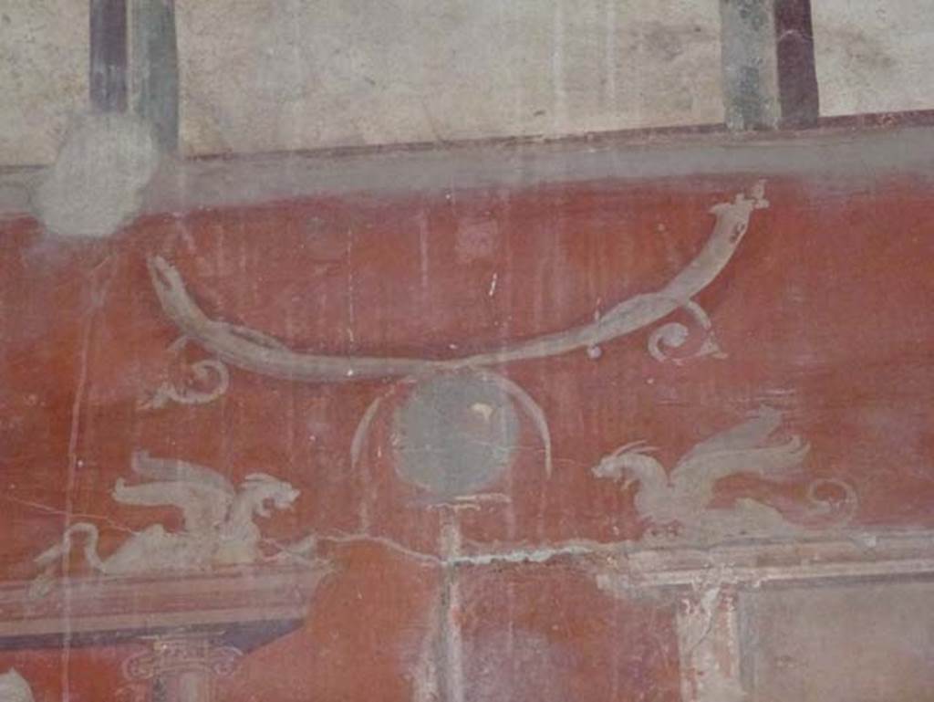 V.30 Herculaneum, October 2012. Painted decoration from north wall of atrium, in north-west corner near room 2. Photo courtesy of Michael Binns.